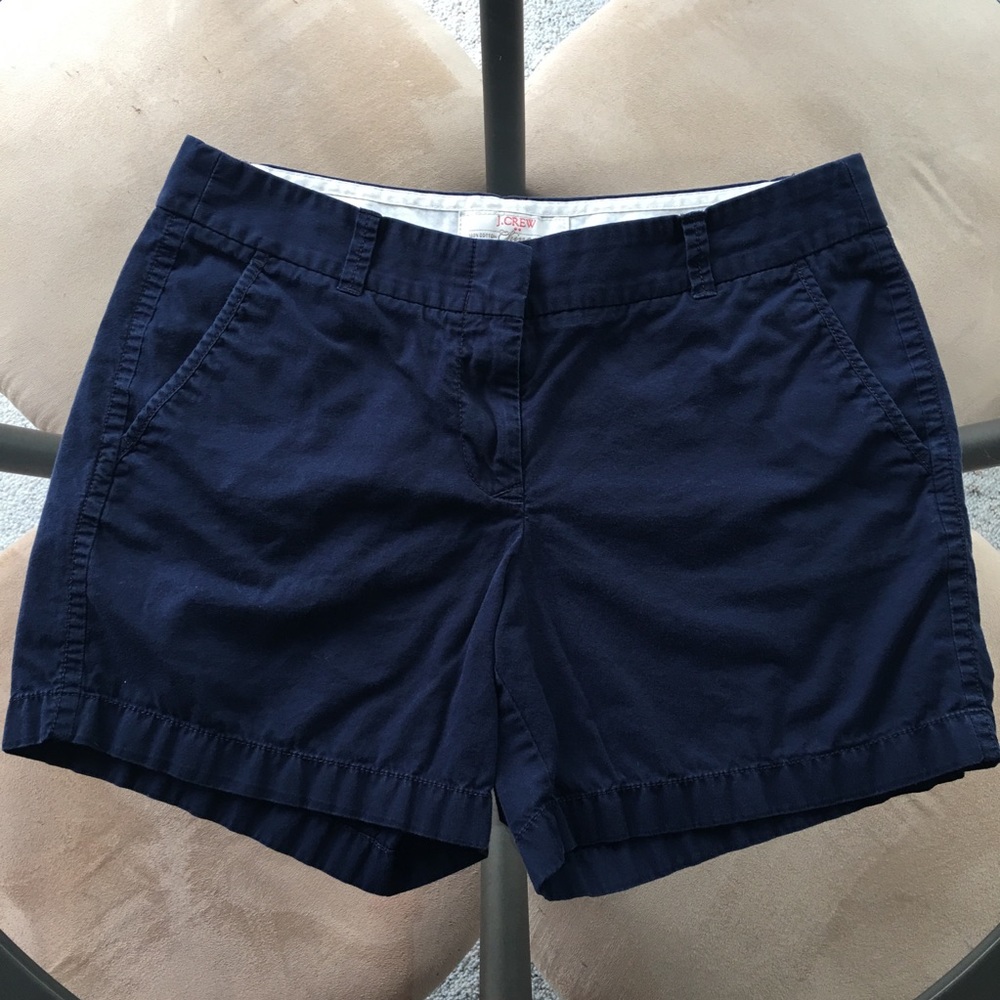 EUC J Crew Navy Chino Shorts Sz 6 - Picture 1 of 5
